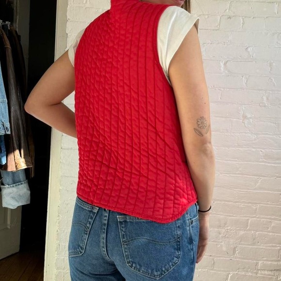 Red Quilted 70s Vest - Picture 5 of 8